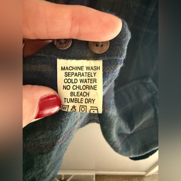 Ruff Hewn Button Up Long Sleeve Flannel Men’s SZ XL Collared Green Blue Pockets - Picture 5 of 9